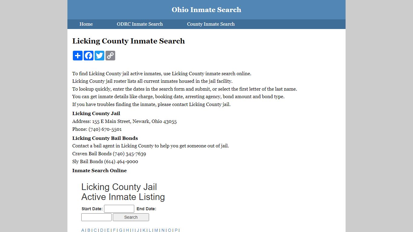 Licking County Inmate Search